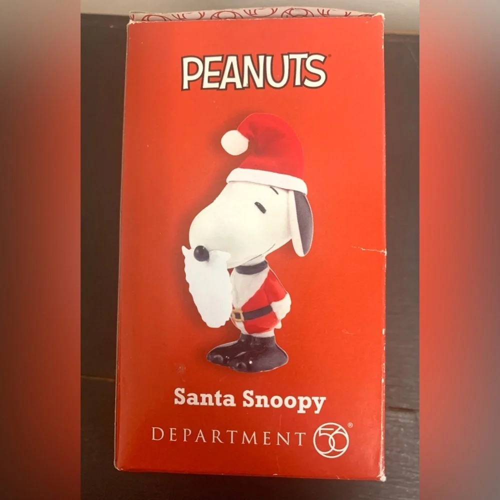 Department 56 Peanuts Santa Christmas Ornament - Red and White Vintage Snoopy